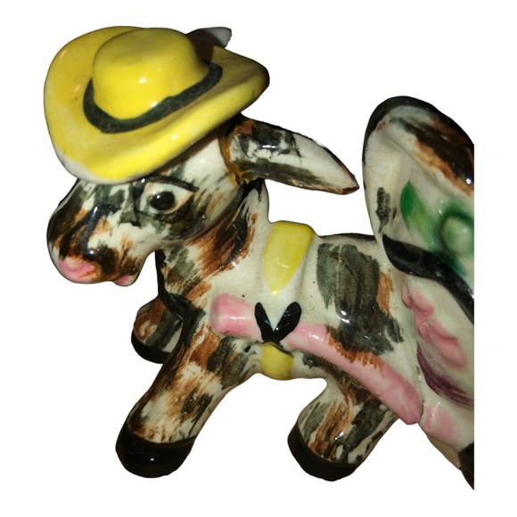 Vintage 1950’s Planter Donkey Pulling Cart Hand Painted Made in Japan - Picture 9 of 9